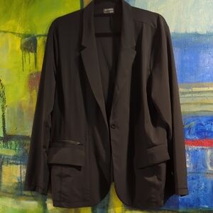 Eddie Bauer Women's Light Weight Easy Travel Black Blazer Jacket Size 16